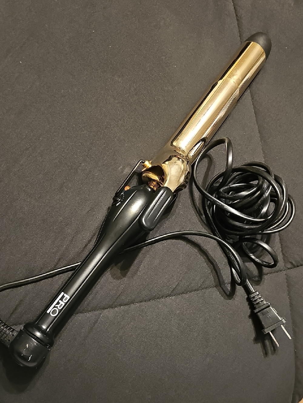 Professional Black and Gold Curling Iron for Women